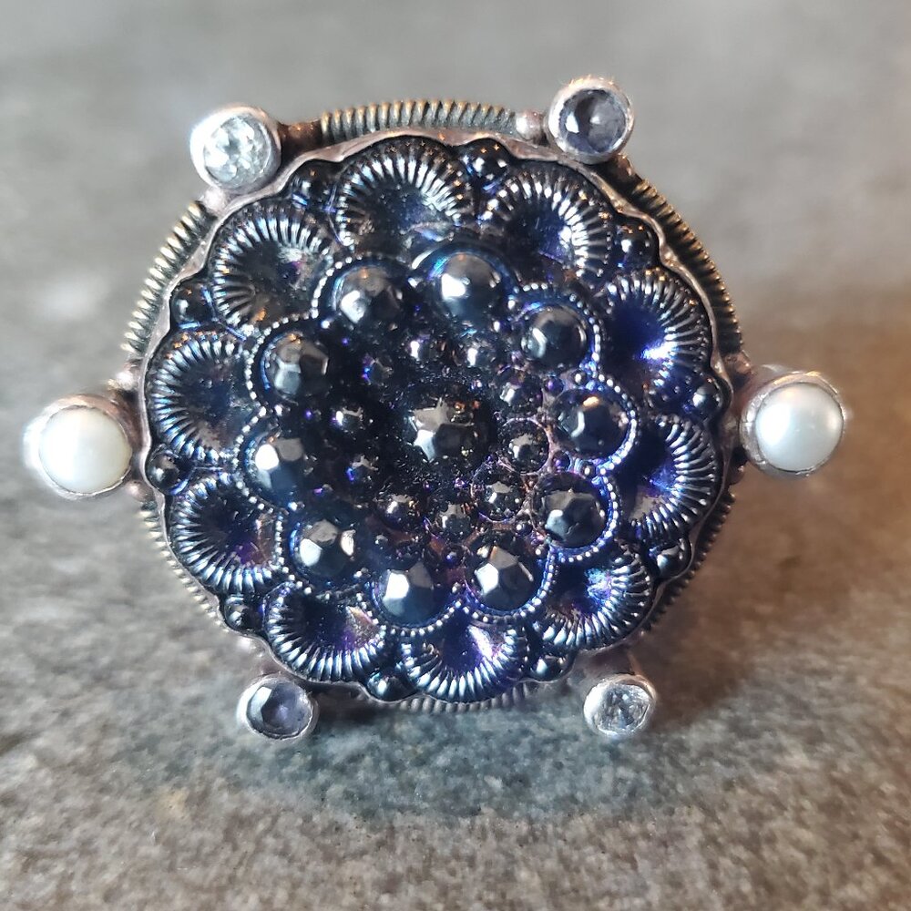 RARE Sterling Silver Cocktail Ring, size 7